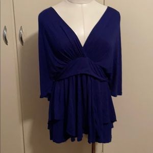 Kiyonna plus size low v-neck quarter length shirt